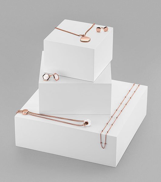 Jewellery photography of a white box with necklace